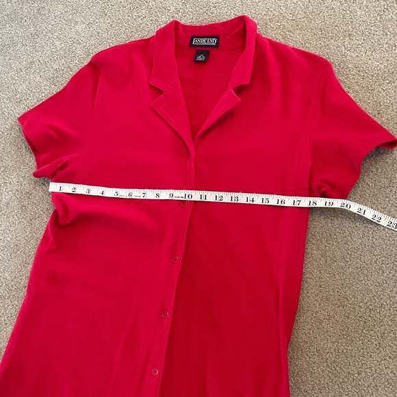 Size M, bust 36” inches, lands end button down red dress, new condition - Picture 4 of 6